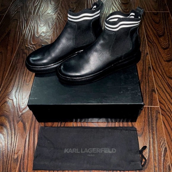 Karl LAGERFELD Men’s Ankle Leather Boot - Picture 1 of 6